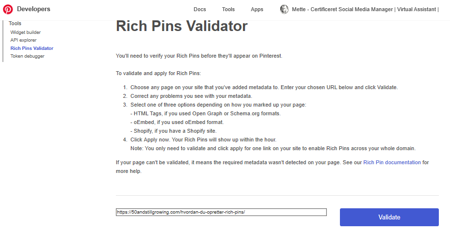 Rich Pin Validator